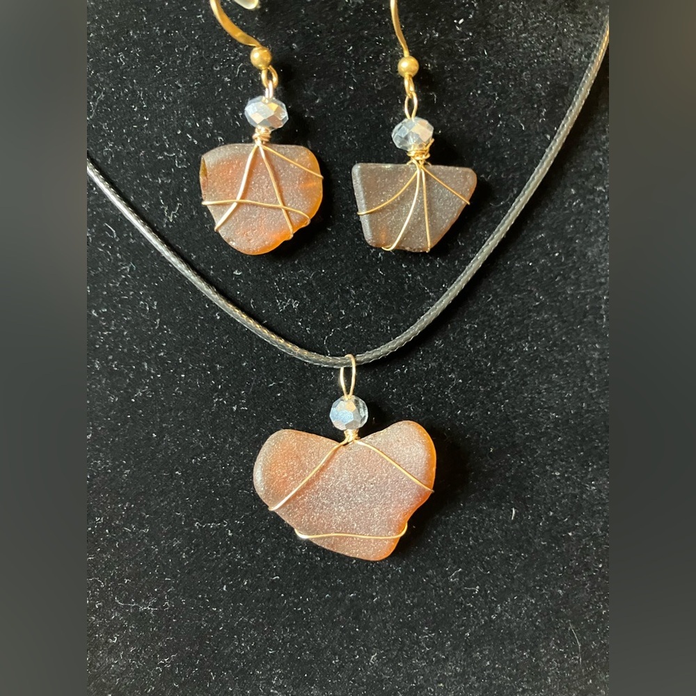 #38 handmade seaglass necklace set